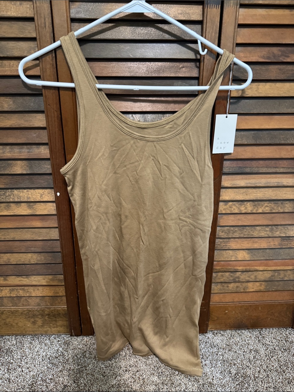 a new day Tan Scoop Neck Tank Top